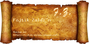 Fojtik Zalán névjegykártya