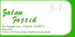 zalan fojtik business card